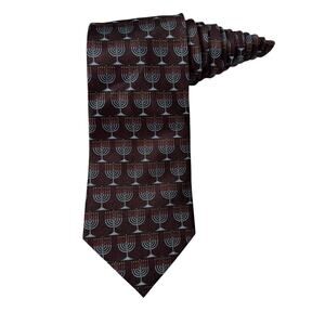 Utopia Menorah Jewish Religious Hanukkah Novelty Necktie